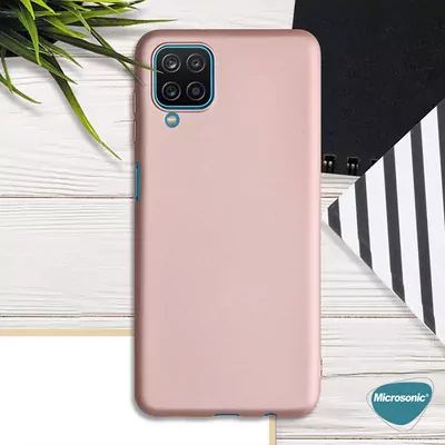 Microsonic Matte Silicone Samsung Galaxy M12 Kılıf Rose Gold