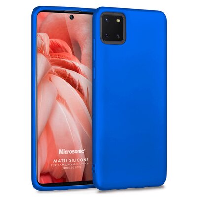 Microsonic Samsung Galaxy Note 10 Lite Kılıf Matte Silicone Mavi