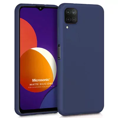 Microsonic Matte Silicone Samsung Galaxy M12 Kılıf Lacivert