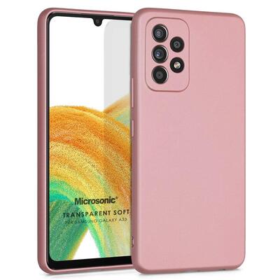 Microsonic Samsung Galaxy A33 5G Kılıf Matte Silicone Rose Gold