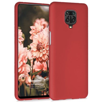 Microsonic Xiaomi Redmi Note 9 Pro Max Kılıf Matte Silicone Kırmızı