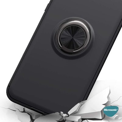 Microsonic Huawei Y5 2019 Kılıf Kickstand Ring Holder Kırmızı