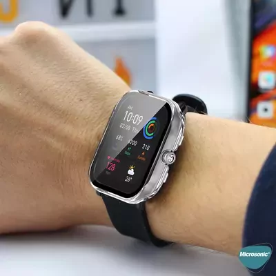 Microsonic Amazfit GTS 4 Mini Kılıf Matte Premium Slim WatchBand Siyah