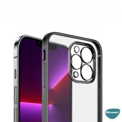 Microsonic Apple iPhone 13 Pro Max Kılıf Square Matte Plating Gümüş