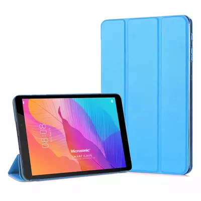 Microsonic Huawei MatePad T8 8'' Kılıf Slim Translucent Back Smart Cover Mavi