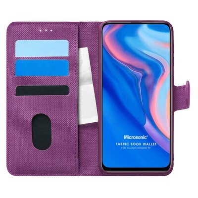 Microsonic Huawei P Smart Z Kılıf Fabric Book Wallet Mor