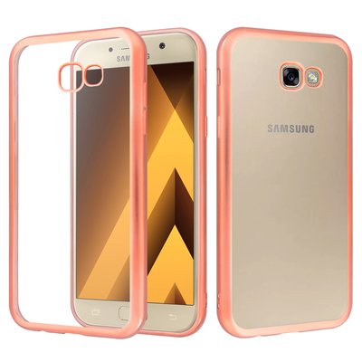 CaseUp Samsung Galaxy A7 2017 Lazer Kesim Silikon Kılıf Rose Gold