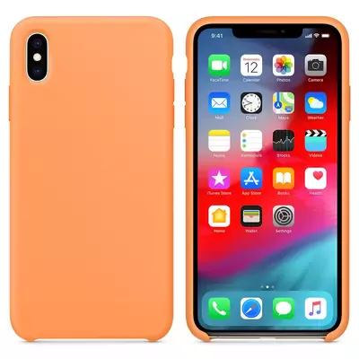 Microsonic Apple iPhone XS Kılıf Liquid Lansman Silikon Papaya