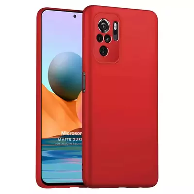 Microsonic Xiaomi Poco M5s Kılıf Matte Silicone Kırmızı