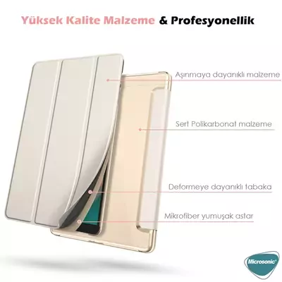 Microsonic Huawei MatePad T8 8'' Kılıf Slim Translucent Back Smart Cover Rose Gold