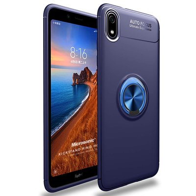 Microsonic Xiaomi Redmi 7A Kılıf Kickstand Ring Holder Lacivert