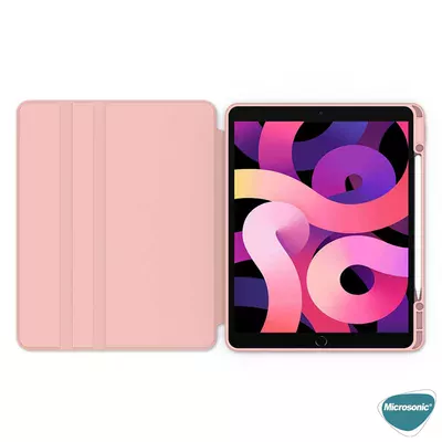 Microsonic Apple iPad Pro 12.9`` 2022 6. Nesil Kılıf (A2436-A2764-A2437-A2766) Regal Folio Pembe