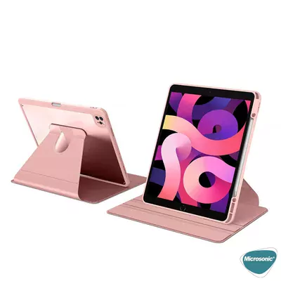 Microsonic Apple iPad Pro 12.9`` 2022 6. Nesil Kılıf (A2436-A2764-A2437-A2766) Regal Folio Pembe