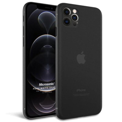 Microsonic Apple iPhone 12 Pro Kılıf Peipe Matte Silicone Siyah