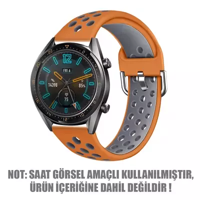 Microsonic Huawei Watch GT3 46mm Rainbow Sport Band Kordon Turuncu Koyu Gri