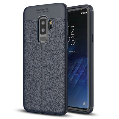 Microsonic Samsung Galaxy S9 Plus Kılıf Deri Dokulu Silikon Lacivert