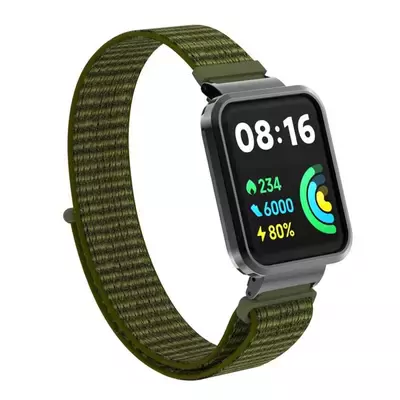 Microsonic Xiaomi Redmi Watch 2 Lite Hasırlı Kordon Woven Sport Loop Yeşil