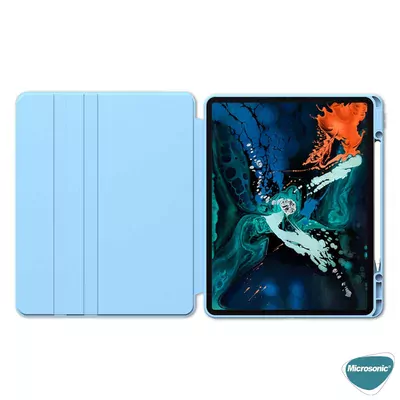 Microsonic Apple iPad Pro 12.9`` 2022 6. Nesil Kılıf (A2436-A2764-A2437-A2766) Regal Folio Mavi