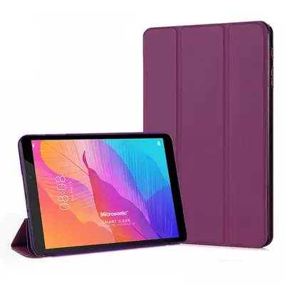 Microsonic Huawei MatePad T8 8'' Kılıf Slim Translucent Back Smart Cover Mor