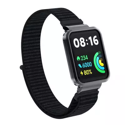 Microsonic Xiaomi Redmi Watch 2 Lite Hasırlı Kordon Woven Sport Loop Siyah