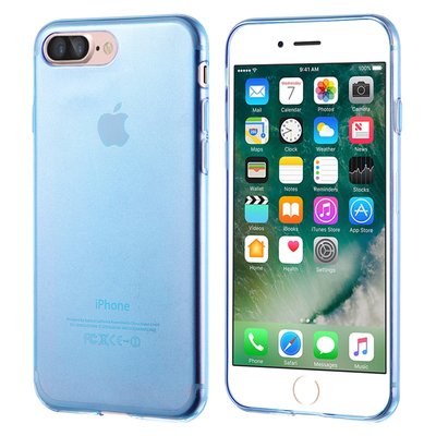 CaseUp Apple iPhone 7 Plus Kılıf Transparent Soft Mavi