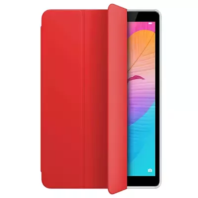 Microsonic Huawei MatePad T8 8'' Kılıf Slim Translucent Back Smart Cover Kırmızı