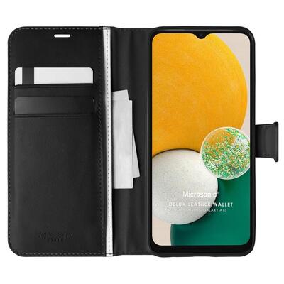 Microsonic Samsung Galaxy A04S Kılıf Delux Leather Wallet Siyah