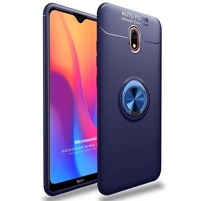 Microsonic Xiaomi Redmi 8A Kılıf Kickstand Ring Holder Lacivert