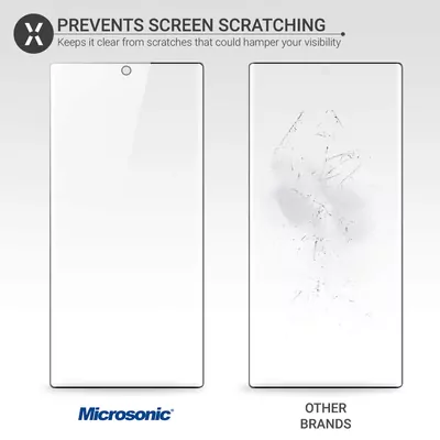 Microsonic Samsung Galaxy Note 10 Tam Kaplayan Temperli Cam Ekran Koruyucu Siyah