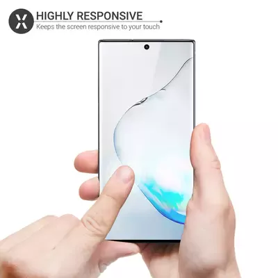 Microsonic Samsung Galaxy Note 10 Tam Kaplayan Temperli Cam Ekran Koruyucu Siyah