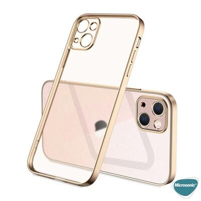 Microsonic Apple iPhone 13 Kılıf Square Matte Plating Gold