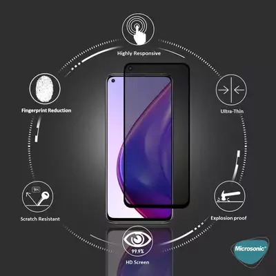 Microsonic Oppo Reno 7 Lite Privacy 5D Gizlilik Filtreli Cam Ekran Koruyucu Siyah