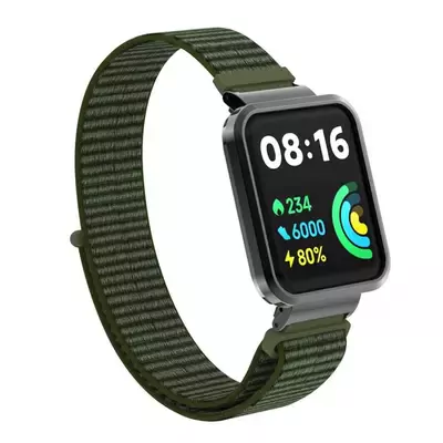 Microsonic Xiaomi Redmi Watch 2 Lite Hasırlı Kordon Woven Sport Loop Koyu Yeşil