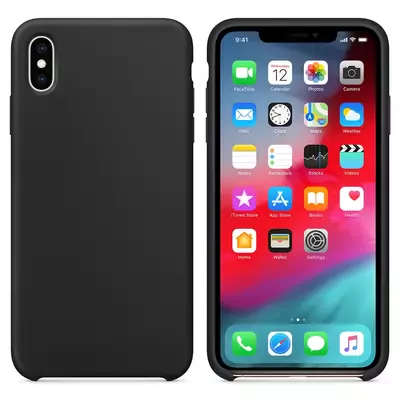 Microsonic Apple iPhone XS Kılıf Liquid Lansman Silikon Siyah