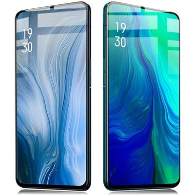 Microsonic Oppo Reno Kavisli Temperli Cam Ekran Koruyucu Film Siyah