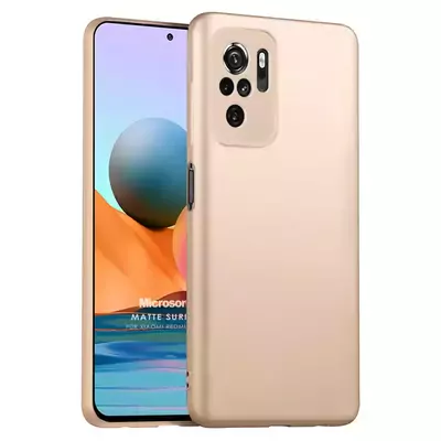 Microsonic Xiaomi Poco M5s Kılıf Matte Silicone Gold