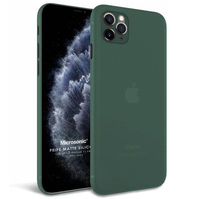 Microsonic Apple iPhone 11 Pro Max Kılıf Peipe Matte Silicone Yeşil