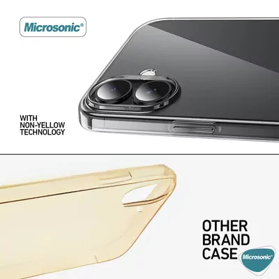 Microsonic Apple iPhone 17 Air Kılıf Non Yellowing Crystal Clear Sararma Önleyici Kristal Şeffaf