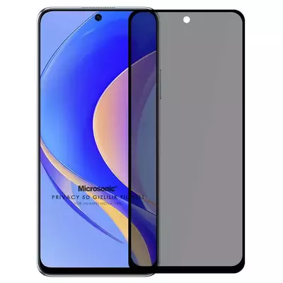 Microsonic Huawei Nova Y90 Privacy 5D Gizlilik Filtreli Cam Ekran Koruyucu Siyah