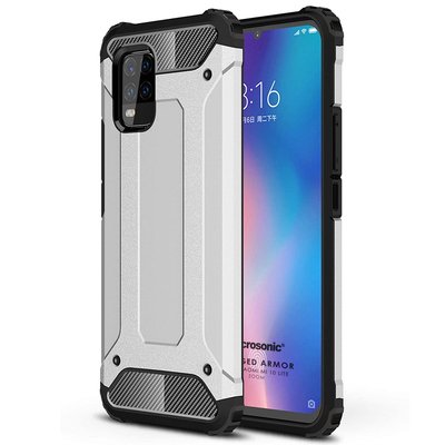 Microsonic Xiaomi Mi 10 Lite Zoom Kılıf Rugged Armor Gümüş