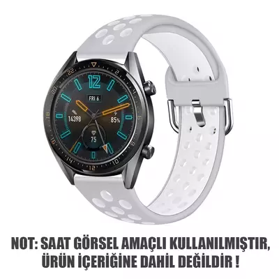 Microsonic Huawei Watch GT3 46mm Rainbow Sport Band Kordon Gri Beyaz