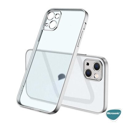 Microsonic Apple iPhone 13 Mini Kılıf Square Matte Plating Gümüş