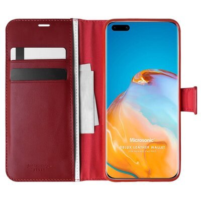 Microsonic Huawei P40 Pro Kılıf Delux Leather Wallet Gold