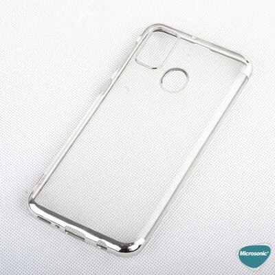 Microsonic Samsung Galaxy M21 Kılıf Skyfall Transparent Clear Gümüş