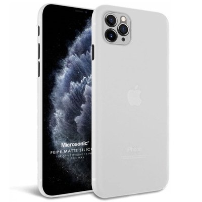 Microsonic Apple iPhone 11 Pro Max Kılıf Peipe Matte Silicone Beyaz