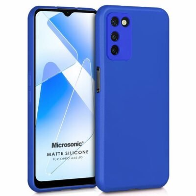 Microsonic Oppo A55 5G Kılıf Matte Silicone Mavi