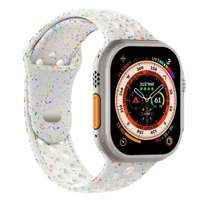 Microsonic Apple Watch SE 3 44mm Kordon Flame Circle Beyaz