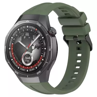 Microsonic Huawei Watch GT 6 Pro 46mm Kordon, Silicone SwiftBands Haki