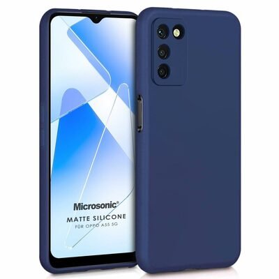 Microsonic Oppo A55 5G Kılıf Matte Silicone Lacivert