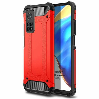 Microsonic Xiaomi Mi 10T Kılıf Rugged Armor Kırmızı